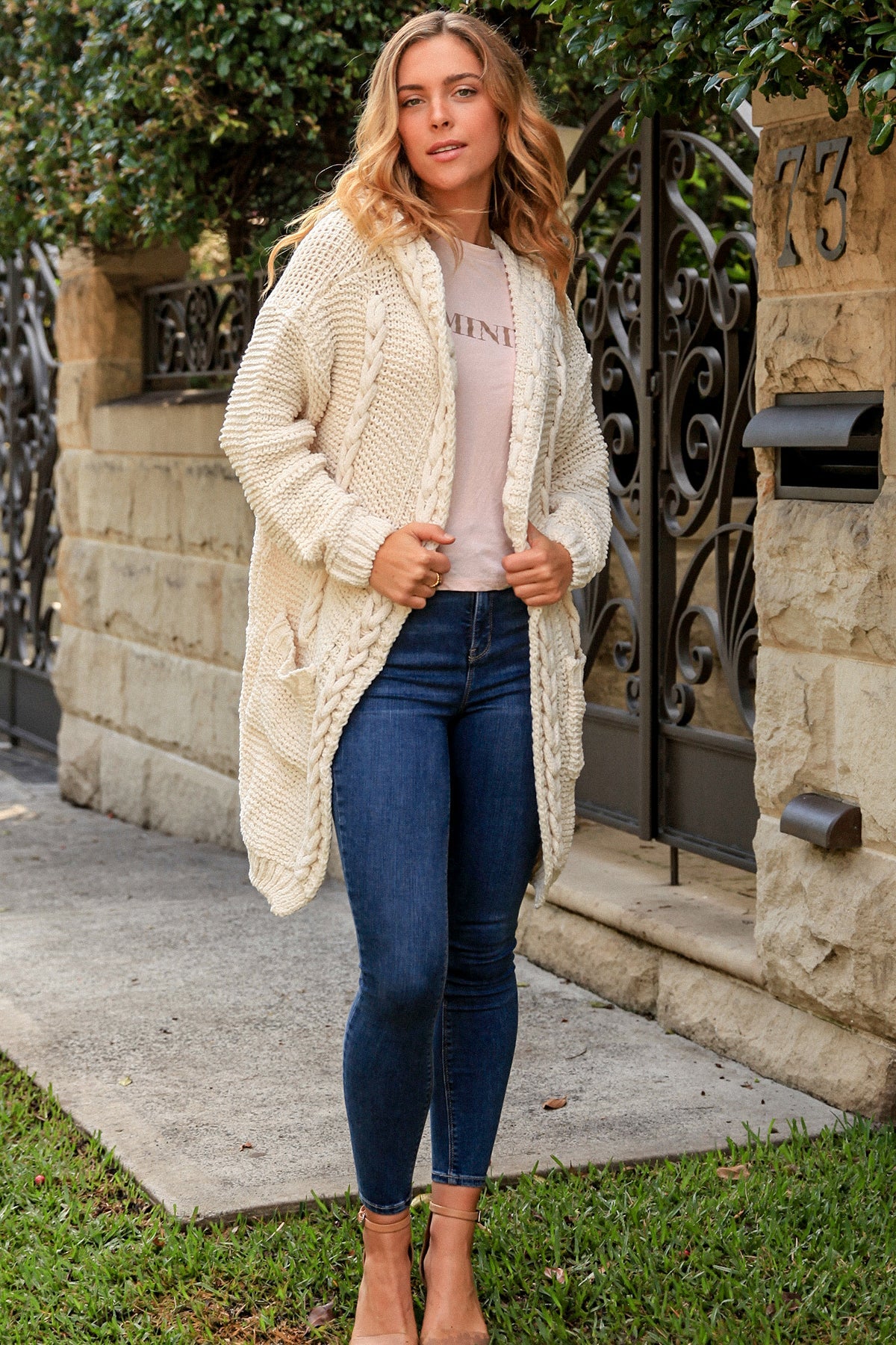 Solene Braided Knit Cardigan