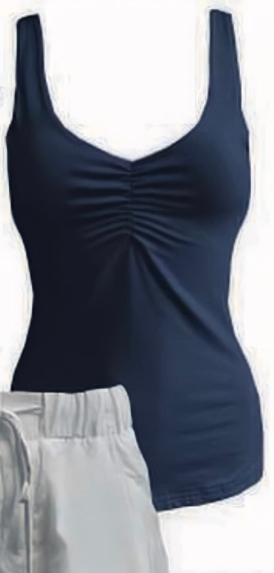 Kiki Gathered Top - Navy