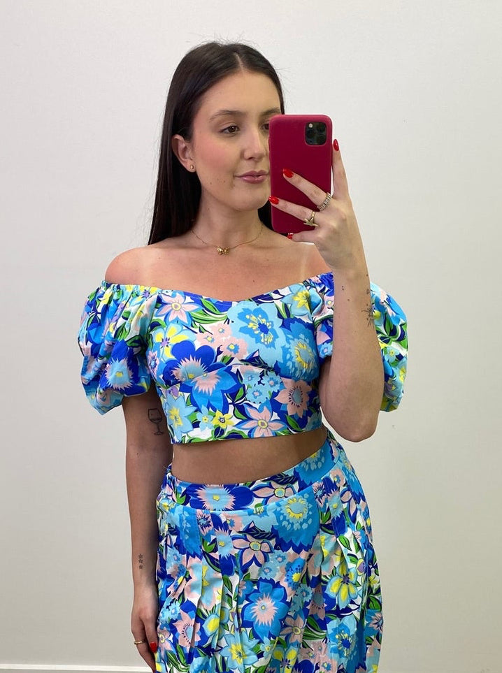 Isabella Top - Blue Floral