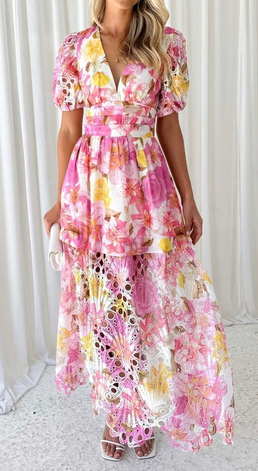 Khaleesi Maxi Dress - Pink Floral