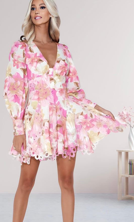 Diantha Mini Dress - Pink Floral