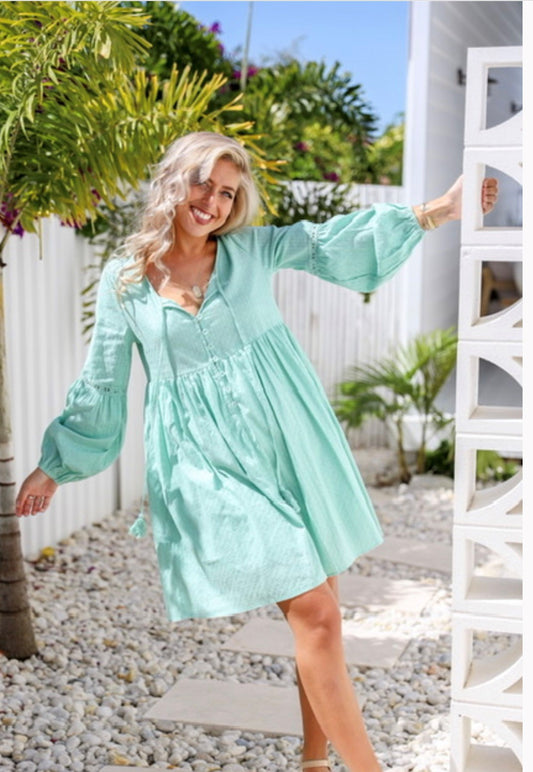 Maggie Tassel Dress - Mint