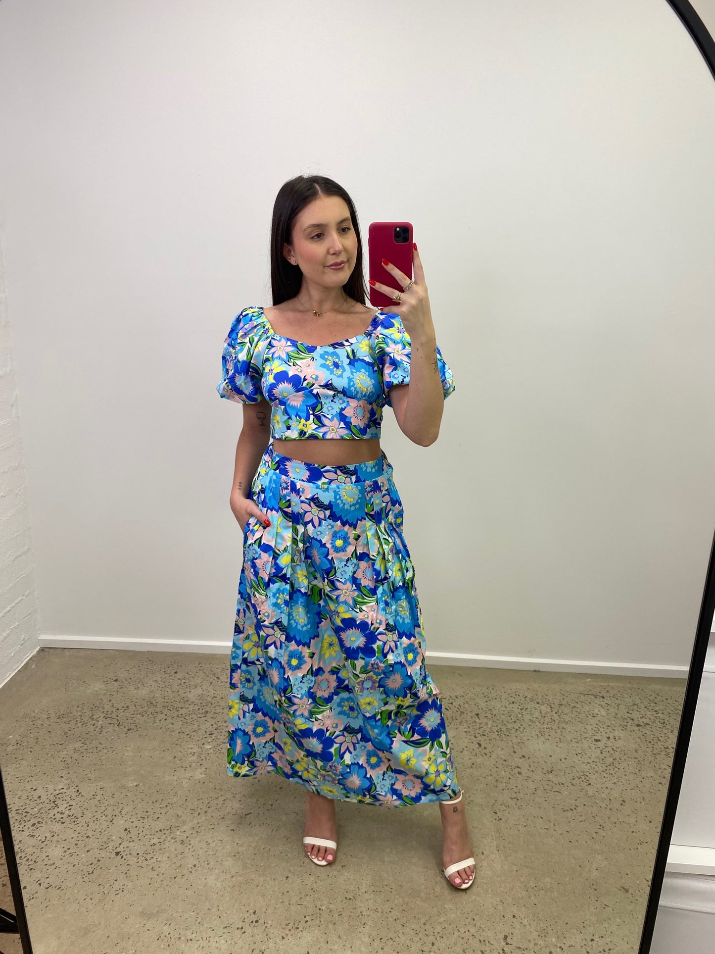 Isabella Skirt - Blue Floral