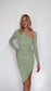 Willow Stretch Bodycon Dress - Sage