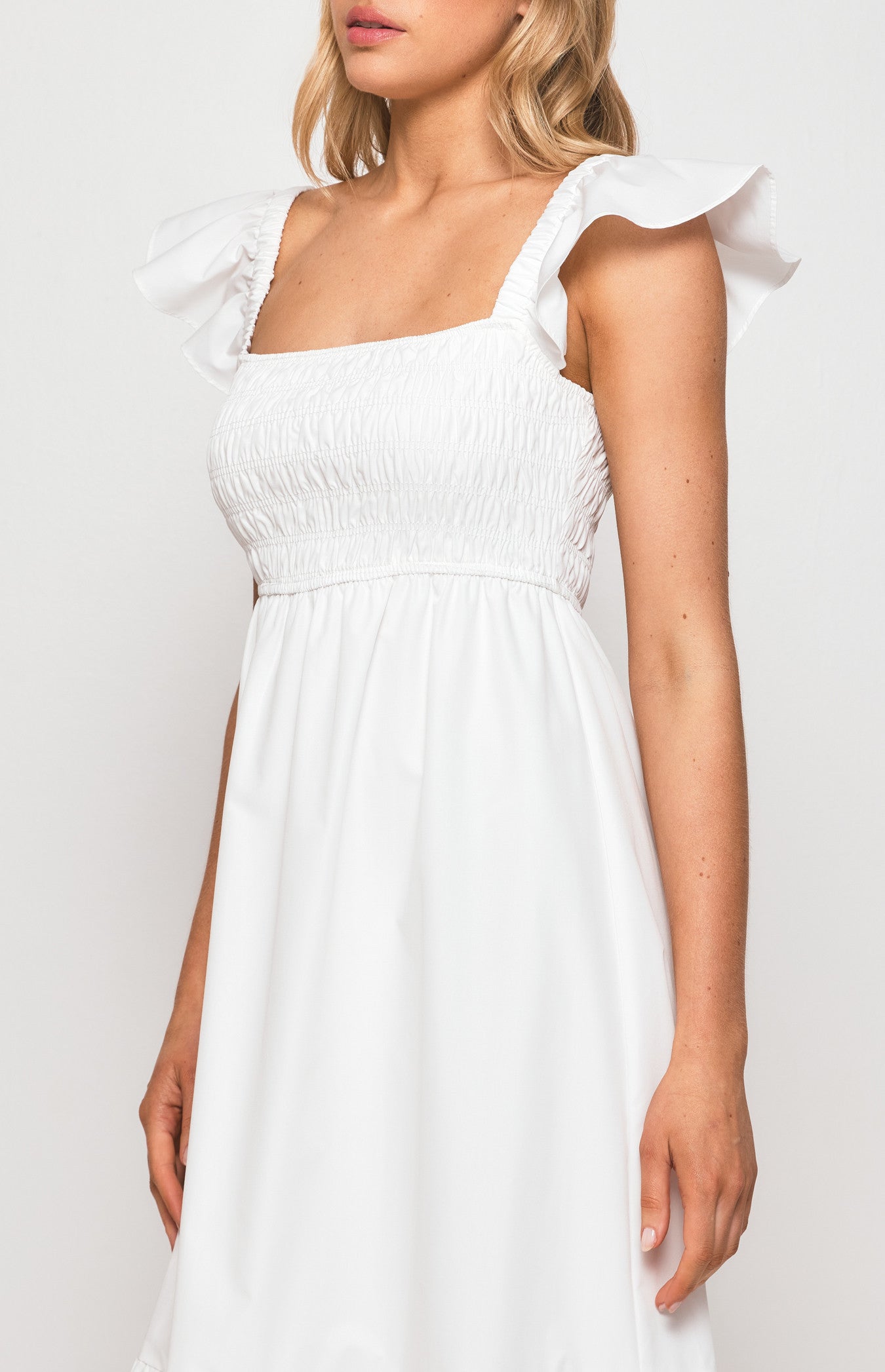 Chloe Midi Dress  - White