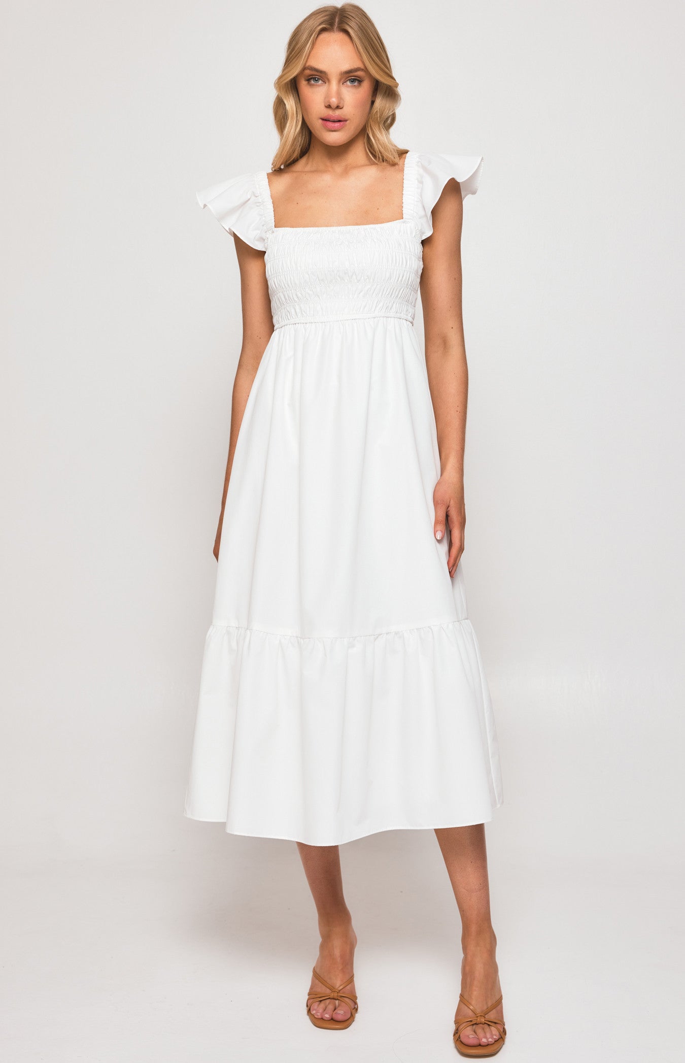 Chloe Midi Dress  - White