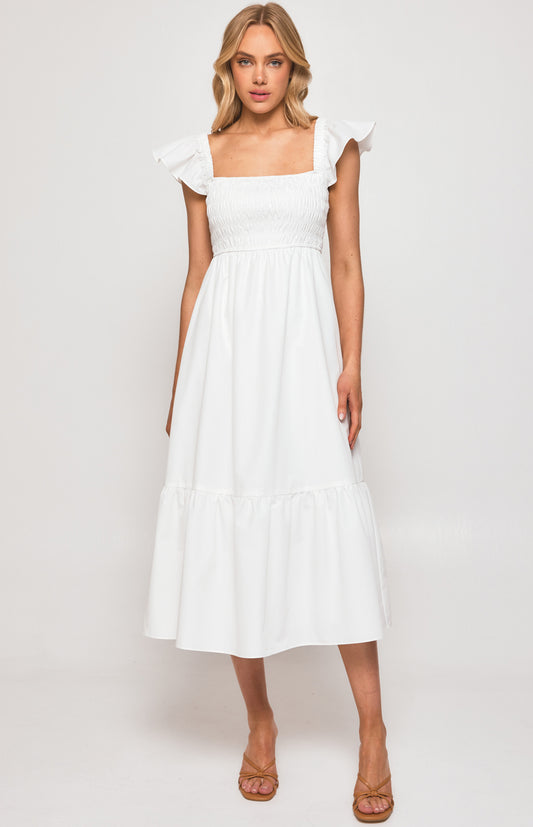 Chloe Midi Dress  - White