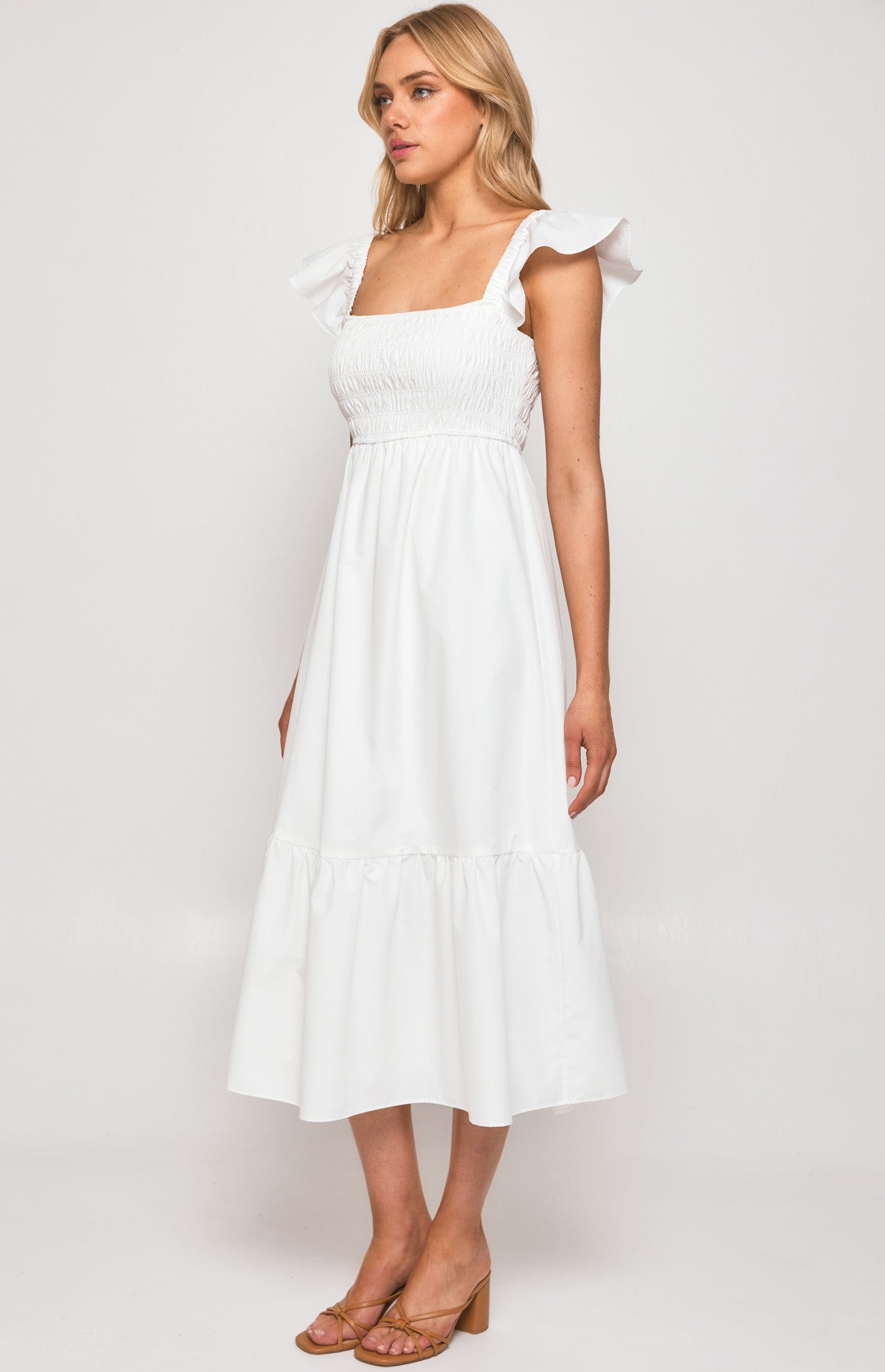 Chloe Midi Dress  - White