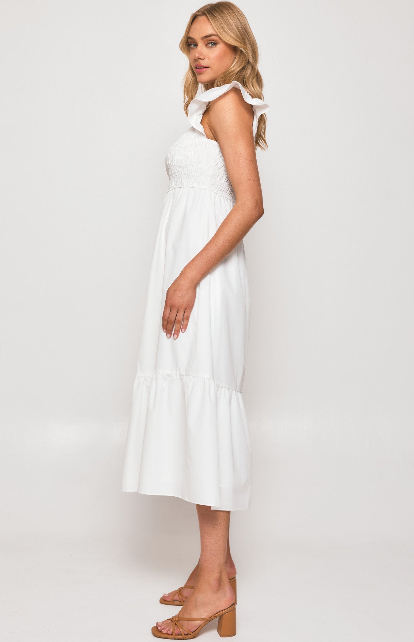 Chloe Midi Dress  - White