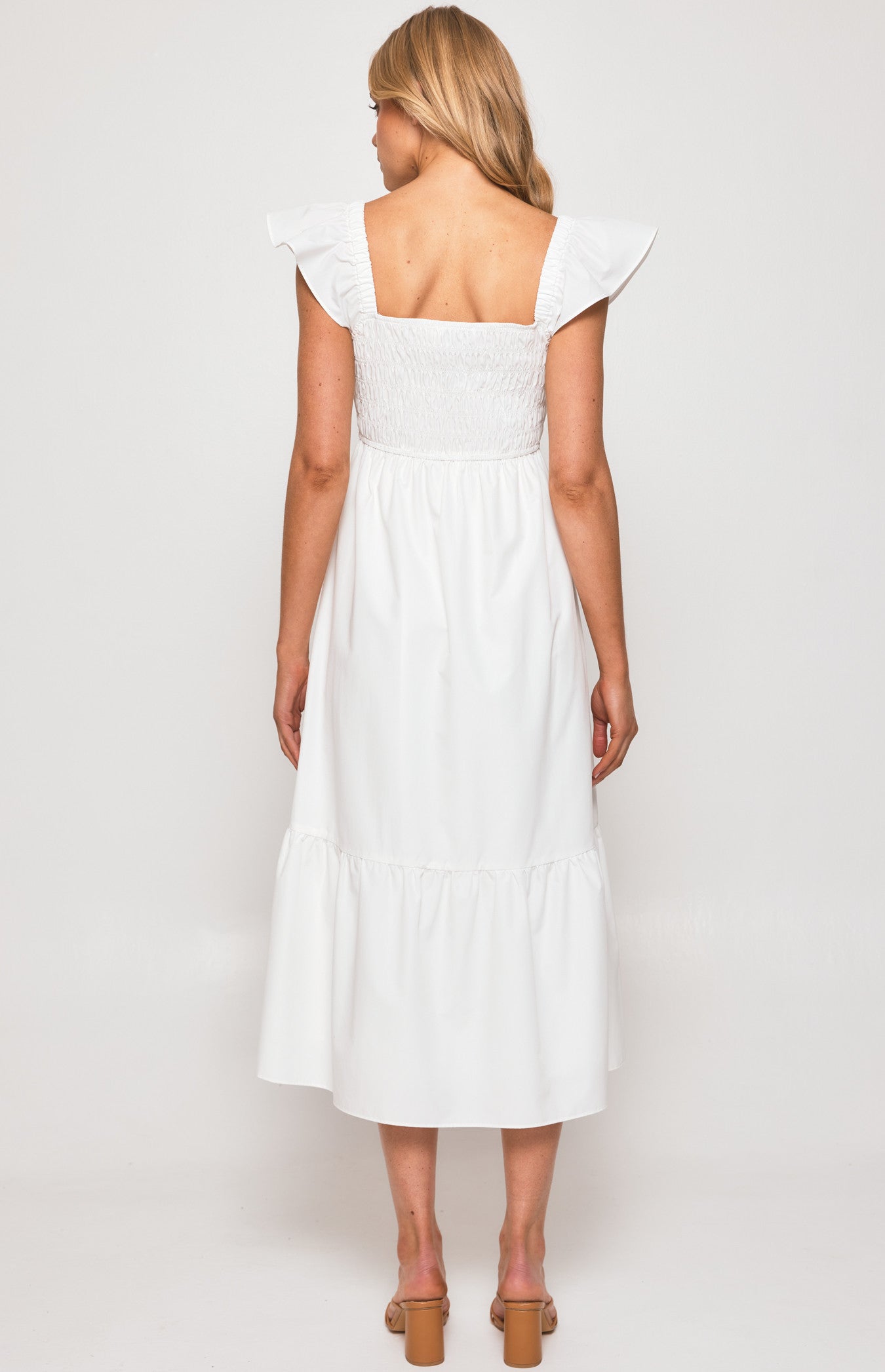 Chloe Midi Dress  - White